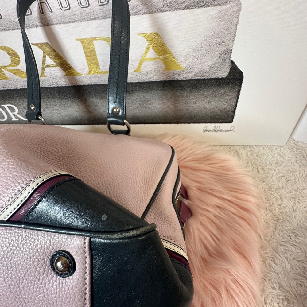 Coach Pink and Navy Satchel with Structured Design - Picture 16 of 17